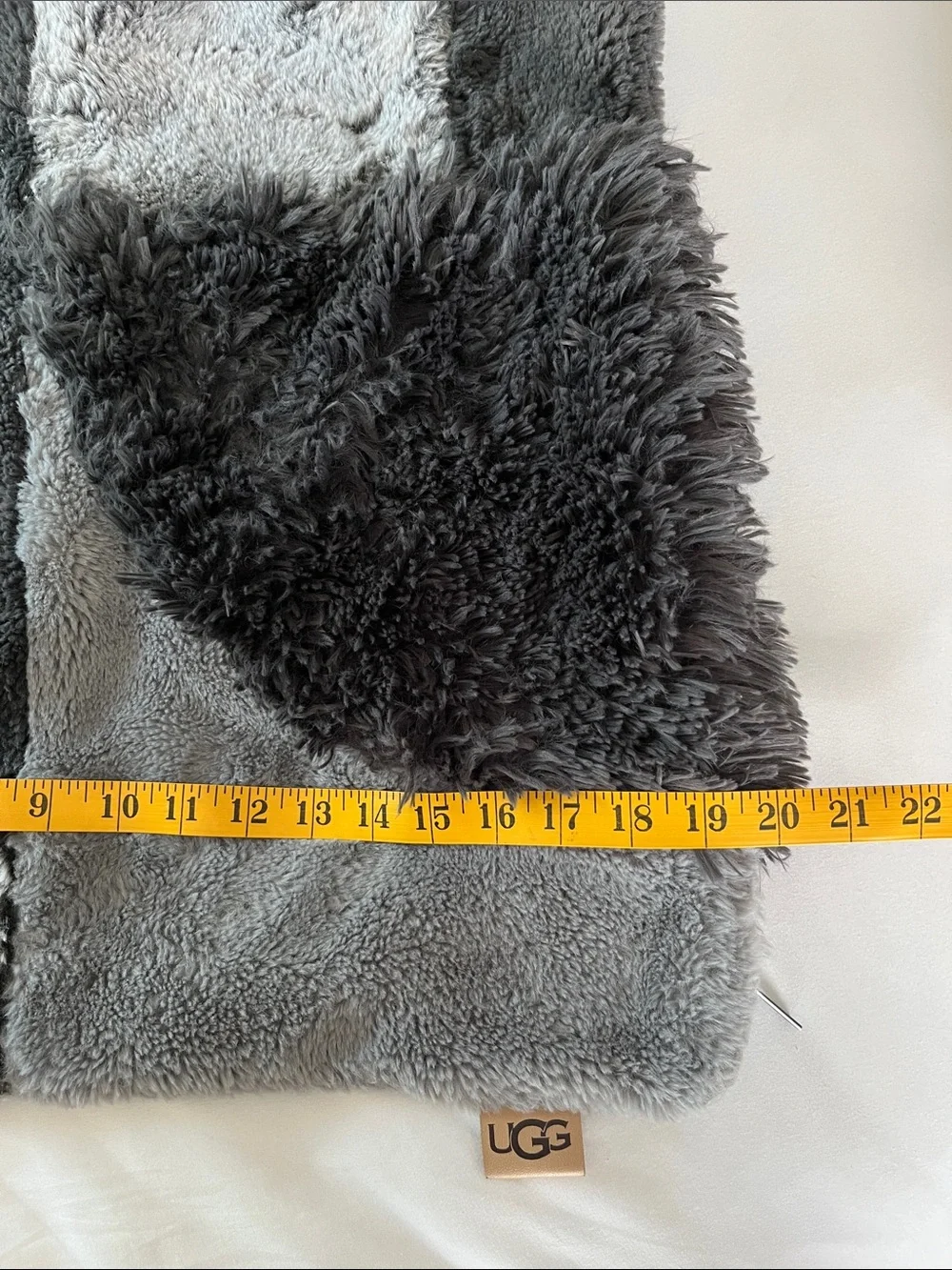 Ugg patchwork faux fur textured tones pillow sham super soft square 20x20”